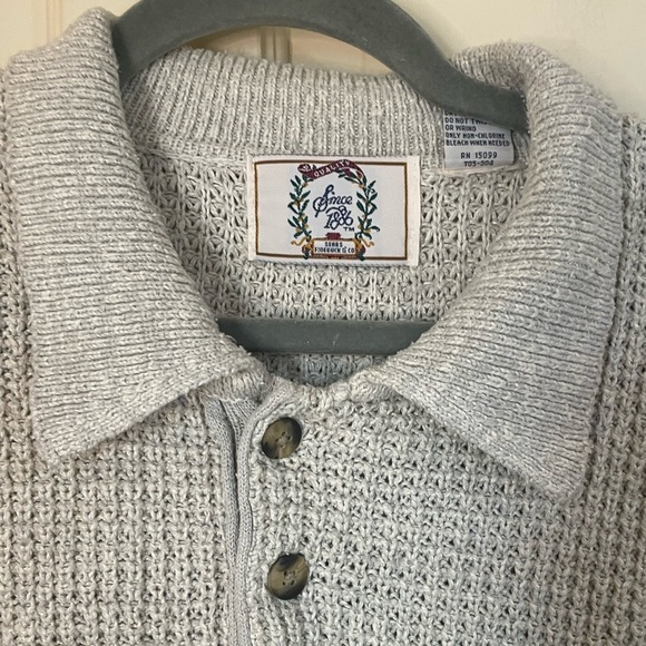 Vintage Sears Knit Sweater Fisherman Henley Collar Silk Cotton Blend Sz Large - Picture 6 of 7